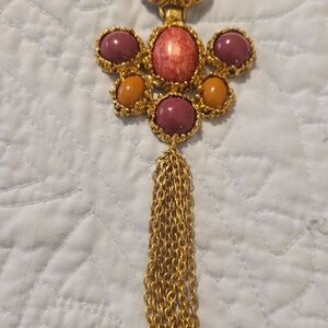 Chico's Gold and Purple Statement Necklace